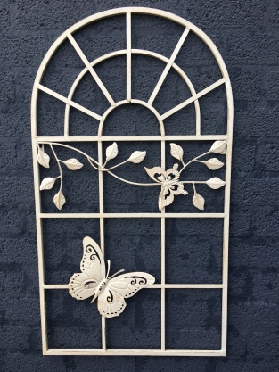 Butterfly window model, metal old-white-rust